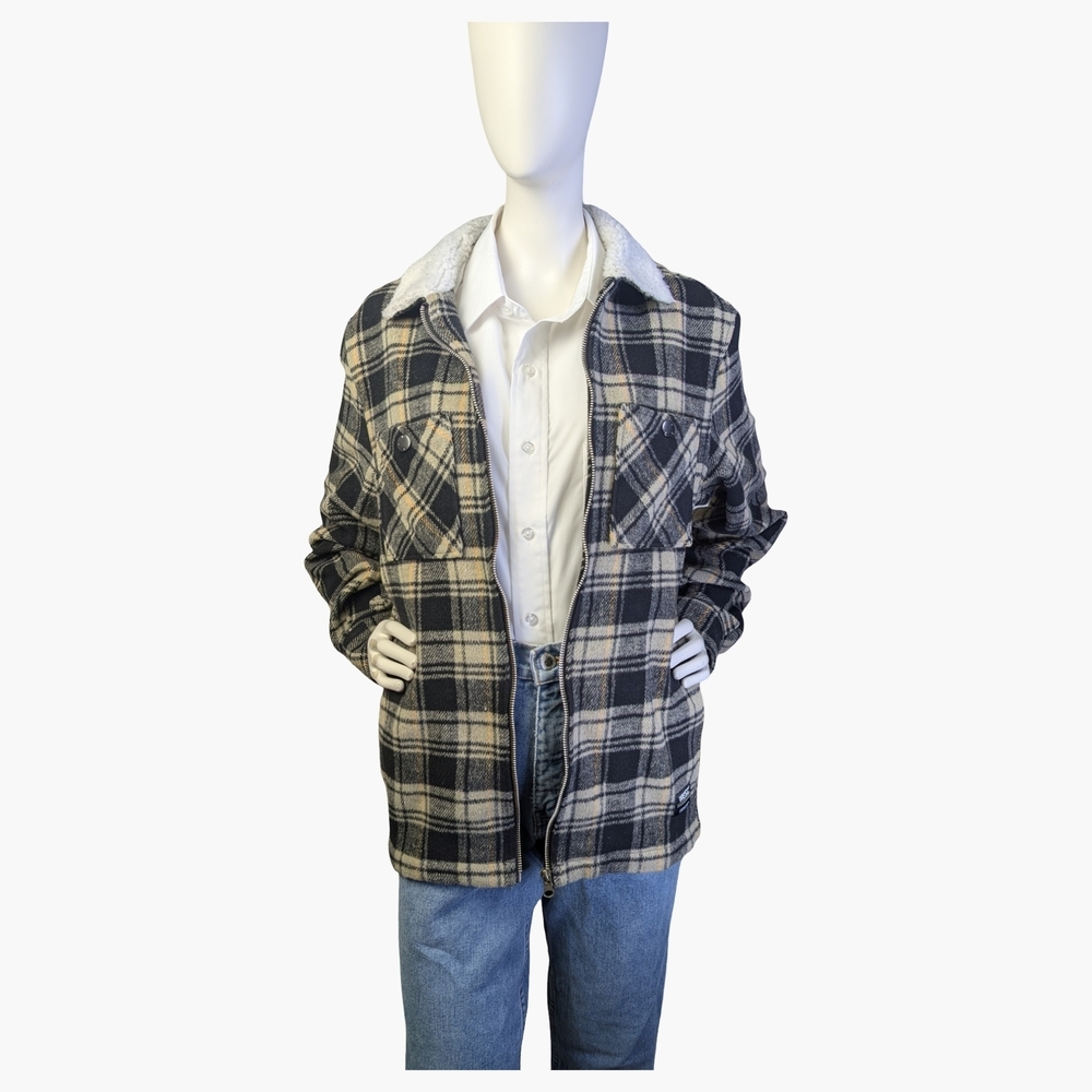 WeSC Plaid Workwear Jacket With Sherpa Collar | Women's M - Picture 3 of 10